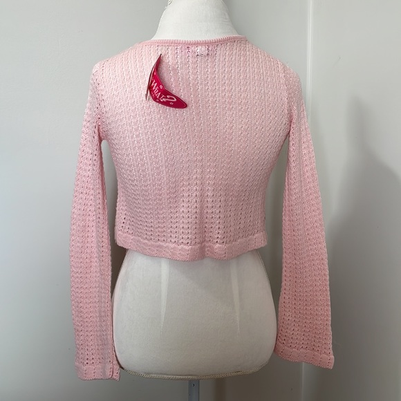 Brand - Say What? Girls - Girls long sleeve short open sweater, Medium, Pink - Picture 7 of 11